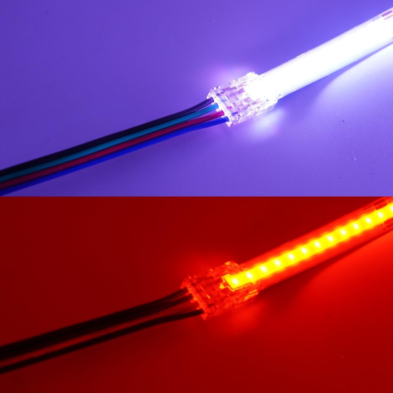 COB LED Connectors Kit, 25Pcs 5/8/10/12mm, 8Pcs Gapless, 10Pcs Connector+Cable,