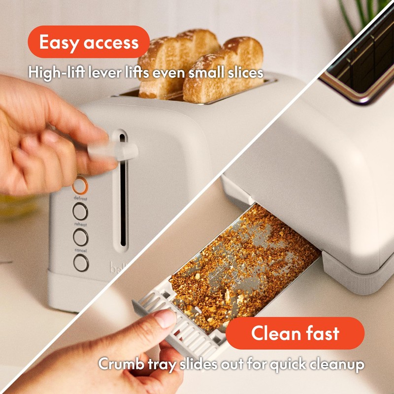 bella 2 Slice Toaster, 6 Setting Shade Control w Reheat,
