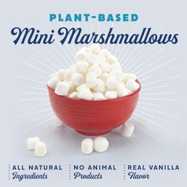 GoodMallow Mini Vegan Marshmallows - Kosher Halal Dairy & Gluten Free Healthy Mini Marshmallows - Natural Gelatin Free for Hot Chocolate, Smores, Campfire, Baking - Non-Artificial