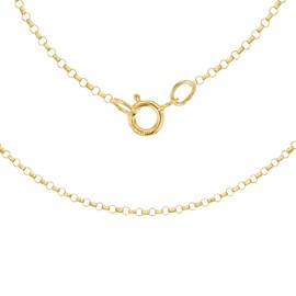 Carissima Gold Women's 9 ct Yellow Gold 1.3 mm Round Belcher Chain Necklace of Length 51 cm/20 Inch