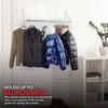 Double Foldable Clothing Rack w/Extension Rod, Wall-Mounted Retractable Clothes Hanger