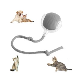 Genérico Chewie Ball, Chewie Viral Rolling Ball, Juguete Interactivo con Pelota para Gatos, Pelota Giratoria Automática de 360° para Gatos y Perros, Juguete Interactivo con Pelota para Gatos (Gris)