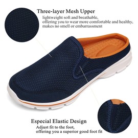 INMINPIN Unisex Slippers, Lightweight, Breathable Slip-On, Walking, Leisure Shoes for Men and Women, Blue / Orange