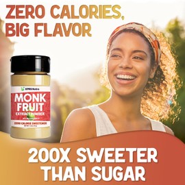 XPRS Nutra Monk Fruit Extract Powder - 1.3 Ounces of Premium 25% Mogroside Monk Fruit Sweetener Sugar Substitute