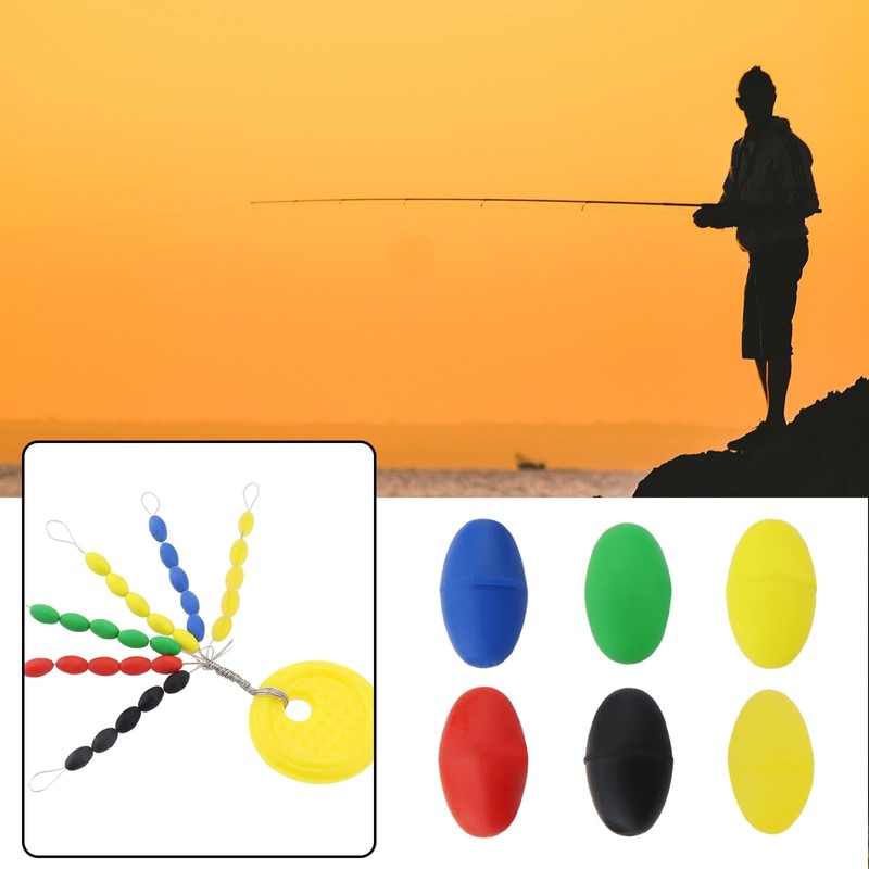 OTOTEC 10 Sets Rubber Fishing Stoppers 30-in-1 Oval Colourful Space