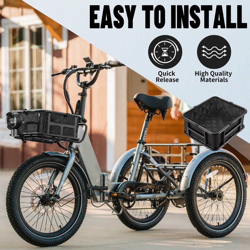 RAYMACE Bike Basket Liner & Cargo Net, Reusable Thickened Lining