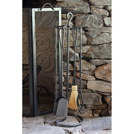 Minuteman International WR-09 5-Piece Wrought Iron Tool Set, Shepherd's Hook