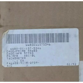 Stewart Warner 481-BL Vintage Tachometer w/ Hour Meter RPM x100 3500