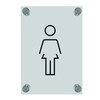 OptiV Clear Acrylic Female Toilet Sign by ViroDisplay® – 140