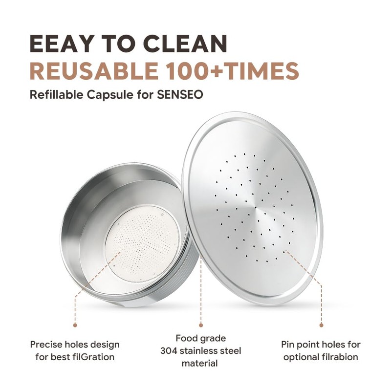 Espresso Reusable Pod Coffee Capsules for Senseo HD7801,Stainless Steel Phillips