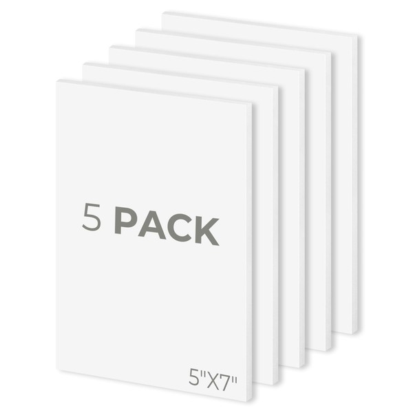 Mat Board Center, Pack of 5, 5X7 Foam Boards, Acid