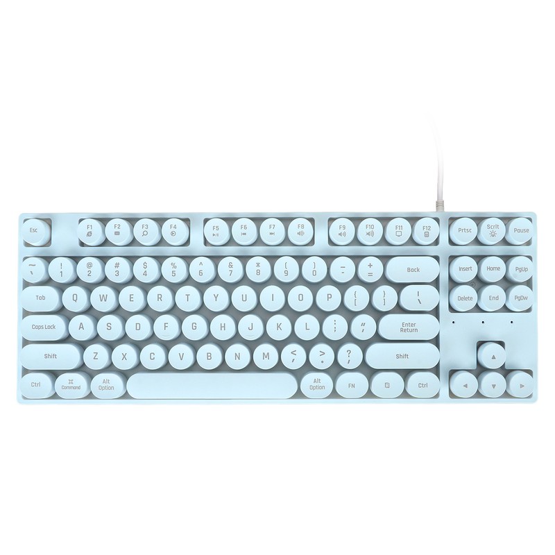 Gaming Keyboard USB Round 87 Keys Colorful Backlit Ergonomic Mechanical