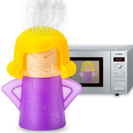 Abnaok Microwave Cleaner, 2 PCS Angry Mama Microwave Cleaner Microwave Oven Steam Cleaner Easily Clean in Minutes Cleans Add Vinegar and Water for Home or Office with English Manual (Purple)
