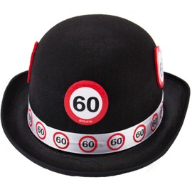 Traffic Sign 60th Black Bowler Hat