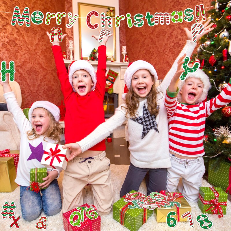 Faccito 231 Pcs Christmas Bulletin Board Decoration Winter Letters Cutouts