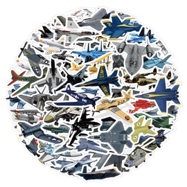 60pcs Fighter Plane Stickers,Cool Warplane Stickers,Party Favor and Supplies,Military Aircraft Stickers for Teens Boys Men Laptop Water Bottles Helmet Luggage Phone Skateboard Bike Bumper (fighter1)