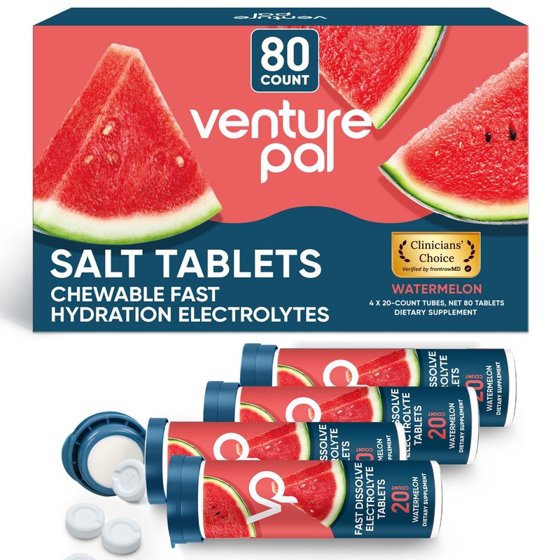 Venture Pal Tabletas de electrolitos masticables, 80 unidades, tabletas de