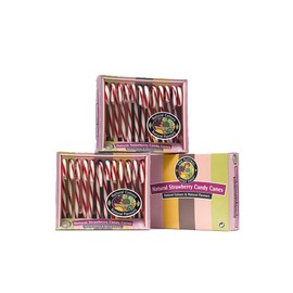 The Natural Candy Shop, Natural Strawberry Candy Canes - Christmas Candy Sticks, All Natural Colours and Flavours, Gluten Free Candy Cane - 170g, Red and White Candy Canes