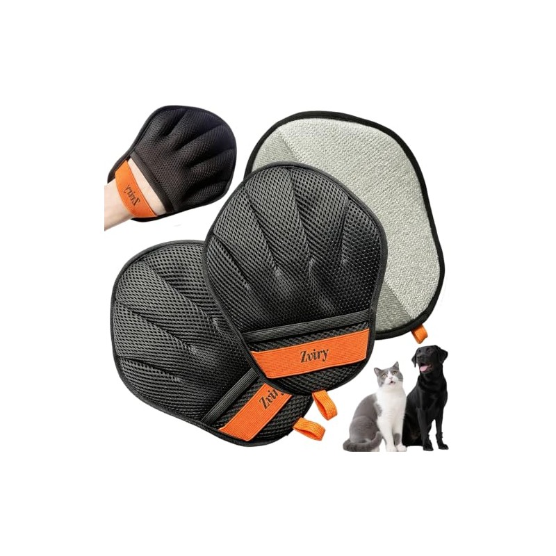 2pc Pet Hair Removal Glove for Dogs Cats, Upgraded Electrostatic
