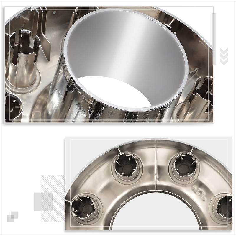 2 Front 8 Lug Chrome Wheel Center Hub Cap Compatible