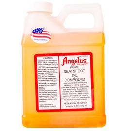 Angelus Brand Prime Neatsfoot Oil 16oz- Leather Oil for Boots, Shoes, Baseball Gloves, Tack, & More- Waterproofs, Softens, Conditions, Preserves