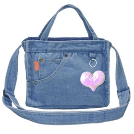 SoonerCozer Denim Purse Jean Handbag for Women Crossbody Shoulder Weekend Bags Small Stylish Hobo Bag (Light Blue)