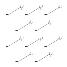 Rurumi Perforated Board, Hook Set, Rubber Included, Thickness 0.2 inch (5.5 mm), Compatible with Bores, Pitch: 1.0 inches (25 mm), Hole Diameter 0.2 inches (5 mm), Dedicated Fixing, Fastening, Metal Fittings, Punching Board, Pegboard (5.9 inches (15 cm), Set of 10