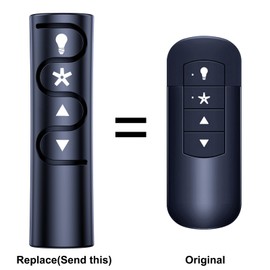 HZIME Replace Remote Control Fit for Hunter K6266 and Casablanca Fan 99198 K6266 IN2TX50 with 4-Speed and Full Range Light Dimming