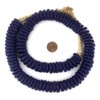 TheBeadChest Cobalt Blue Ashanti Glass Disk Beads (20mm)