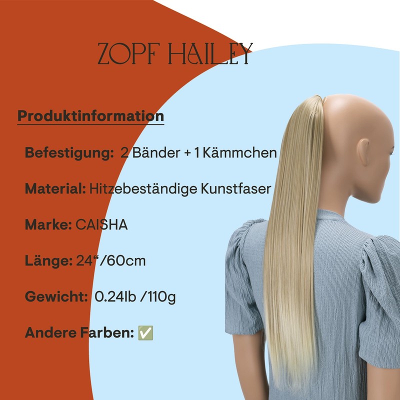 PRETTYSHOP 60 cm Hairpiece HC11, Straight Ponytail Braid Hair Extension,