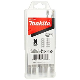 Makita D-00795 Drill Bit Set for Masonry, 5-Piece, SDS-Plus Standmak 5 x 110, 6 x 110, 6 x 160, 8 x 110 and 8 x 160 mm