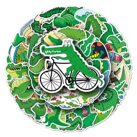 Crocodile Animals Stickers for Laptop (50 Pieces), Gift for Children, Teenagers, Adults, Boys, Crocodile Stickers, Waterproof Vinyl Stickers for Scrapbooking, Skateboard, Car, Luggage