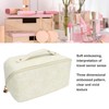Makeup Cosmetic Bag Large Capacity Embossed Pattern Multifunctional Divider PU
