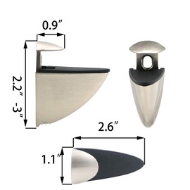 Adjustable Bracket for Wood/Glass Shelf Bracket Wall Mounted, Brushed Nickel, 2 Pack