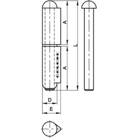 Gedotec Weld-On Tape with Loose Band Pin Gate Rod for Welding on Garden Gates Weld-On Hinge Height: 120 mm Made in Germany Load Capacity 180 kg Pack of 1 Door Hinges 2 Pieces for Machines