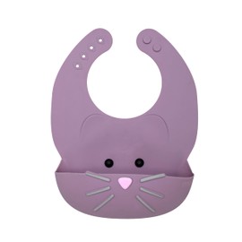 melii Silicone Weaning Bib for Babies & Toddlers, Large Food Catcher (Cat)