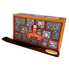Govinda Incense Stick Holder Bundle with Satya Bangalore (BNG) Super Hit Desi Aroma Incense Sticks - 12 Boxes x 15 Grams