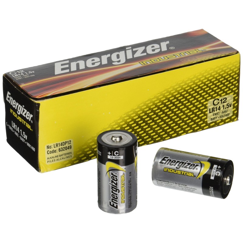 Eveready Energizer C Alkaline Industrial Batteries, Box Of 12