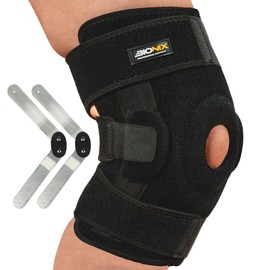 Bionix Hinged Knee Brace - Ideal for Tendonitis, Arthritis, ACL, Sprains, Ligament Injury - Adjustable 3 Straps, Open Patella for Patellar Tracking Runners Knee Support (Black, Small)