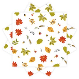 ​Quera 50 Pack Fall Guest Napkins Fallen Leaves Autumn Paper Hand towels Thanksgiving Party Supplies Disposable Bar Napkins for Thanksgiving Party, Engagement, Baby Shower, Celebration Party