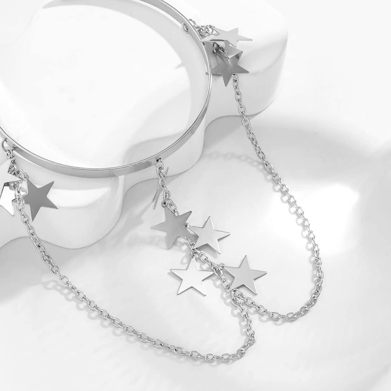 Bethynas Punk Chain Tassel Upper Arm Cuff Cute Butterfly Disc