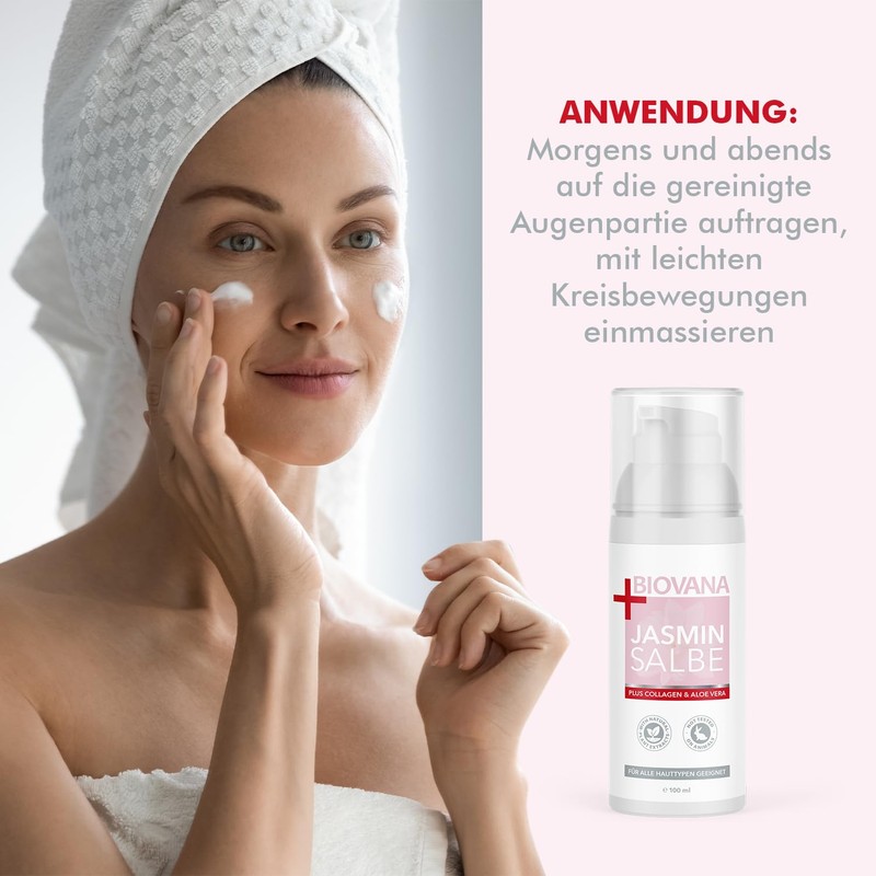 BIOVANA Jasminsalbe Plus - mit natürlichen Inhaltsstoffen wie Plus Collagen