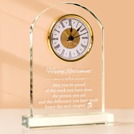 HN HAIINAA Retirement Clock Gifts for Women Men Happy Retirement Plaque Gift for Boss Leader Friends Teacher, Going Away Gift Leaving Gifts Congratulations Retired Gifts