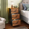 WLIVE Dresser with 3 Drawers, Fabric Nightstand, Cabinet with Wheels,