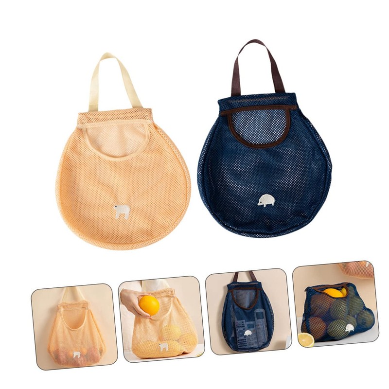 STOBAZA Large Capacity Fruit Vegetable Mesh Bag Snack Organizer for