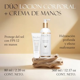 Loción Corporal 360ml + Crema De Manos FPS 12 Con Aceite De Argán Jalea Real Y Karité Crema Corporal Hidratante Corporal Para Mujer Y Hombre Loción Co