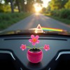 Solar Powered Dancing Flower Car Decor - Rose Red Bobblehead