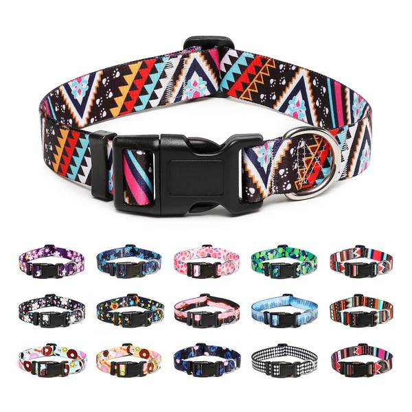 Mercano Adjustable Dog Collar - Special Design Patterns, Soft Nylon