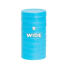 Jumterlee 9 Pack Blue Wide Mouth Mason Jar Lids with Silicone Rings,9 Color to Choose, Plastic Mason Jar Lids,Plastic Canning Lids, Fit Ball,Kerr and More (Blue)