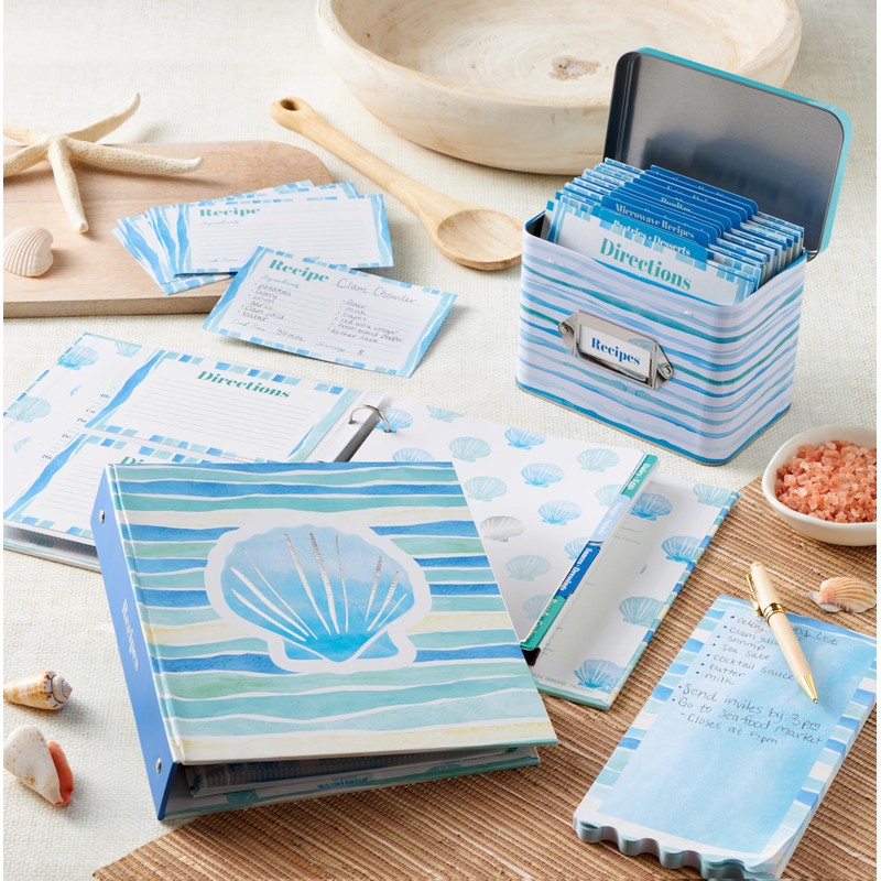 C.R. Gibson TW4-25762 Watercolor Coastal Scallop Edged Disposable Paper Cocktail